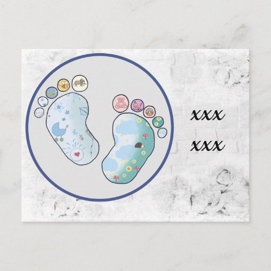 カラフルな赤ちゃんの足 ポストカード (正面)