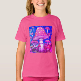 カラフルな赤と黄色のキノコの町 on tシャツ