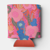 カラフルな赤のボホ フラワー カスタム ブライダル シャワー 缶クーラー (裏面)