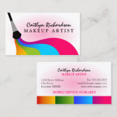 カラフルな赤面のメーキャップアーティスト 名刺 (正面/裏面)