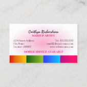 カラフルな赤面のメーキャップアーティスト 名刺 (裏面)