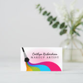 カラフルな赤面のメーキャップアーティスト 名刺 (スタンド正面)