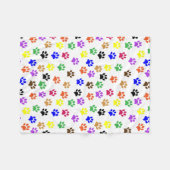 カラフルな足のプリント フリースブランケット (正面(横))