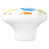 カラフルな足はパターンを印刷します セラミックノブ (側面)