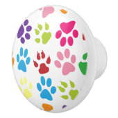 カラフルな足はパターンを印刷します セラミックノブ (右)