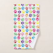 カラフルな足はパターンを印刷します バスタオルセット (ハンドタオル)