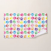 カラフルな足はパターンを印刷します バスタオルセット (ハンドタオル)