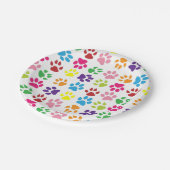 カラフルな足はパターンを印刷します ペーパープレート (アングル)