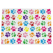 カラフルな足はパターンを印刷します ラージペーパーバッグ (正面)