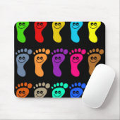 カラフルな足 マウスパッド (マウス)