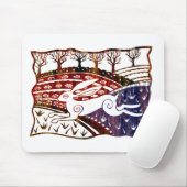 カラフルな跳躍のノウサギ マウスパッド (マウス)