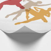 カラフルな踊りのバレリーナ ラッピングペーパー (コーナー)