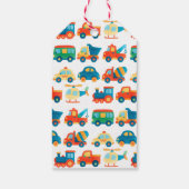 カラフルな車の交通誕生日ありがとう ギフトタグ (裏面)