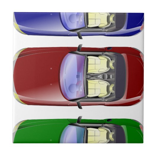 カラフルな車 タイル (正面)