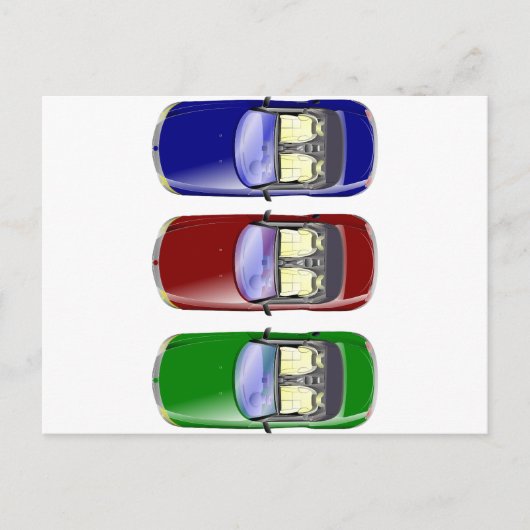 カラフルな車 ポストカード (正面)
