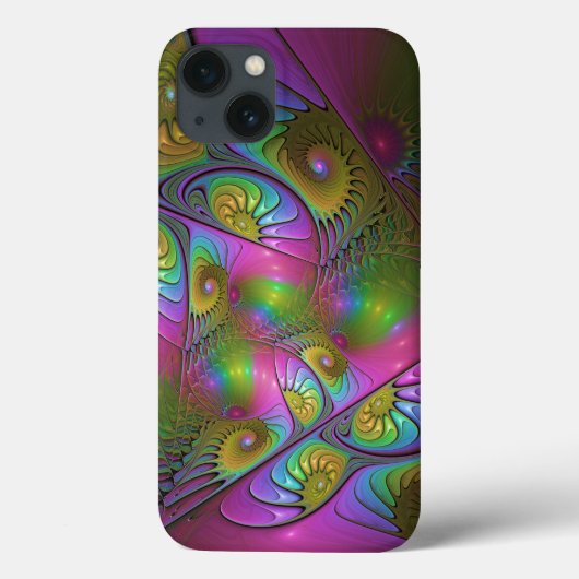 カラフルな輝きのトリッピー抽象フラクタルアート Case-Mate iPhoneケース (裏面)