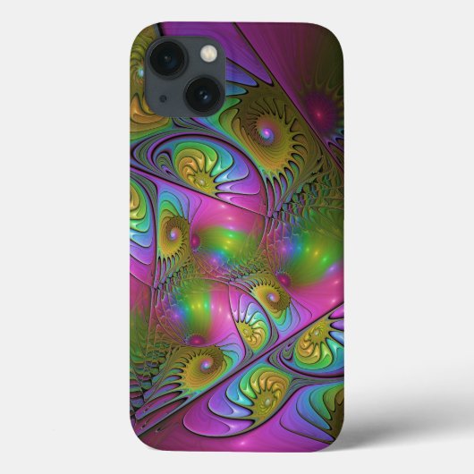 カラフルな輝きのトリッピー抽象フラクタルアート Case-Mate iPhoneケース (裏面)