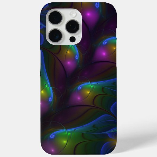 カラフルな輝きの抽象的モダントリッピー・フラクタル Case-Mate iPhoneケース (裏面)