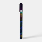 カラフルな輝きの抽象的モダントリッピー・フラクタル iPhone 15ケース (左側面)