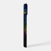 カラフルな輝きの抽象的モダントリッピー・フラクタル iPhone 15ケース (右側面)