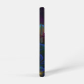 カラフルな輝きの抽象的モダントリッピー・フラクタル SAMSUNG GALAXYケース (右側面)