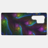 カラフルな輝きの抽象的モダントリッピー・フラクタル SAMSUNG GALAXYケース (裏面横)