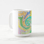 カラフルな迷路に捕らわれた螺旋 コーヒーマグカップ (正面左)