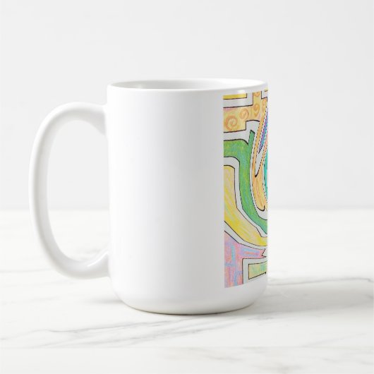 カラフルな迷路に捕らわれた螺旋 コーヒーマグカップ (左)