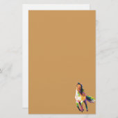 カラフルな連続した馬の種馬の騎手 便箋 (正面/裏面)