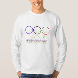 カラフルな連鎖リングとウェーブライン スポーツウェア Tシャツ