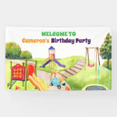 カラフルな遊び場の誕生日パーティーウェルカム 横断幕 (横)