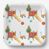 カラフルな遊び場の誕生日パーティー ペーパープレート (正面)