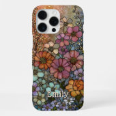 カラフルな野の花のステンドグラス オーダーメイドデザイン iPhoneケース (裏面)