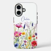 カラフルな野の花のフラワーパーソナライズドネーム Case-Mate iPhoneケース (裏面)