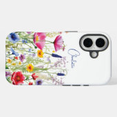 カラフルな野の花のフラワーパーソナライズドネーム Case-Mate iPhoneケース (裏面 (横))