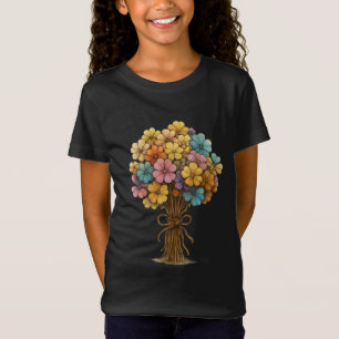 カラフルな野の花のブーケ 幻想的なアート Tシャツ