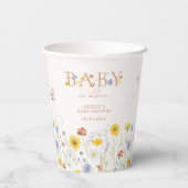 カラフルな野の花のベビーシャワー Baby In Bloom 紙コップ (裏面)