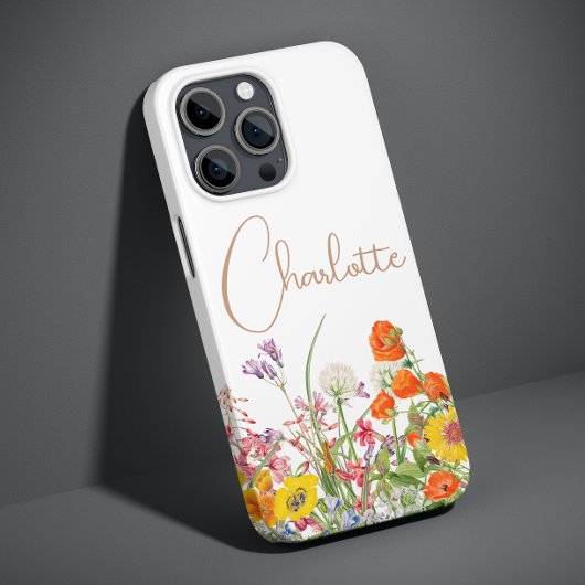 カラフルな野の花のボタニカルネーム Case-Mate iPhoneケース