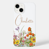 カラフルな野の花のボタニカルネーム Case-Mate iPhoneケース (裏面)