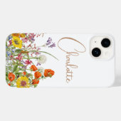 カラフルな野の花のボタニカルネーム Case-Mate iPhoneケース (裏面 (横))