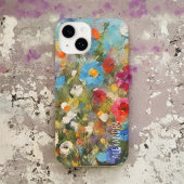 カラフルな野の花の抽象的な花柄 iPhone 16ケース