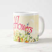 カラフルな野の花の文 ジャンボコーヒーマグカップ (正面右)