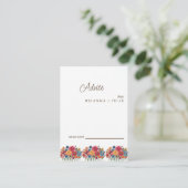 カラフルな野の花の結婚式アドバイスカード アドバイスカード (スタンド正面)