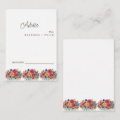 カラフルな野の花の結婚式アドバイスカード アドバイスカード (正面/裏面)