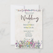カラフルな野の花の結婚式招待状 招待状 (正面)