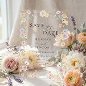 カラフルな野の花の花の写真の結婚式 アクリル招待状