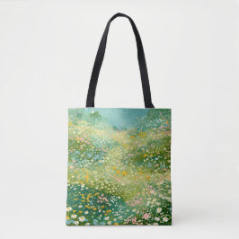 カラフルな野の花の草原 トートバッグ