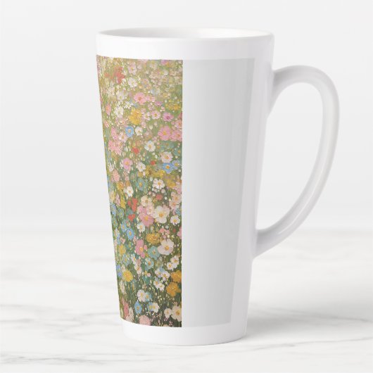 カラフルな野の花の草原 2 カフェラテマグ (右)
