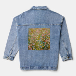 カラフルな野の花の草原 2 デニムジャケット