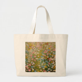 カラフルな野の花の草原 2 ラージトートバッグ